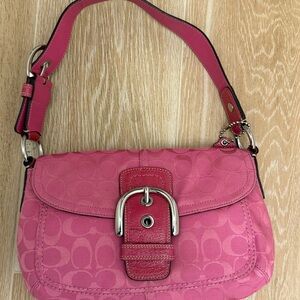 Coach Pink Shoulder Bag with Buckle